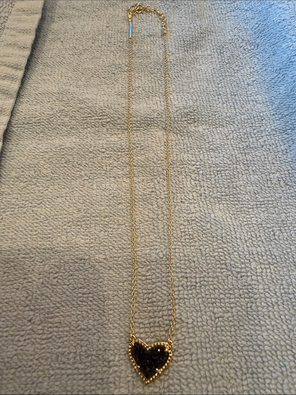 Kendra Scott Gold Heart Necklace with Black Center